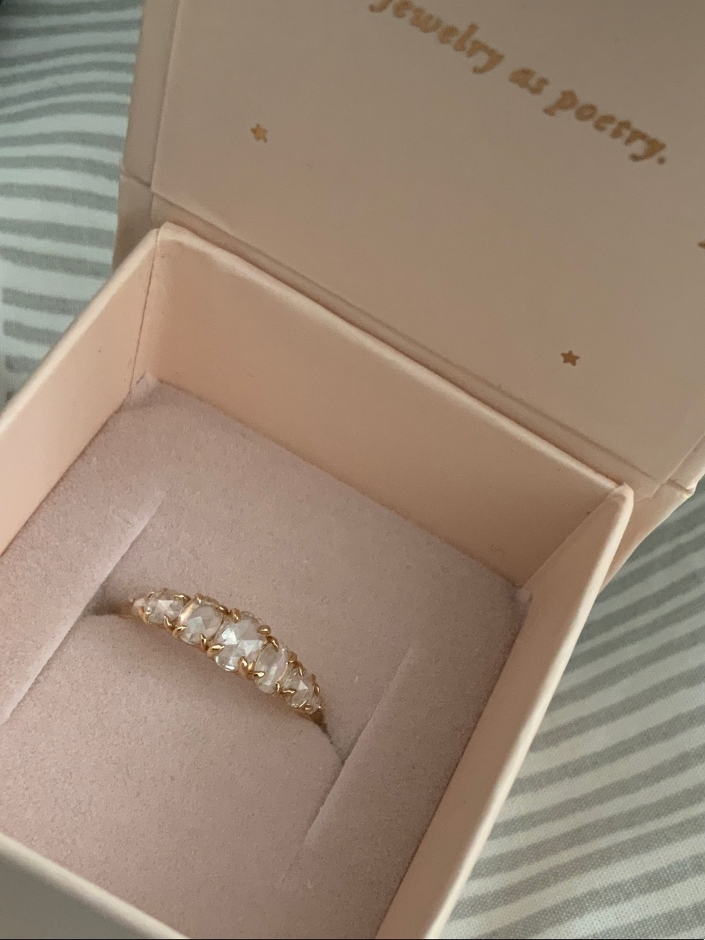 Catbird Swan Lake Ring 14K solid yellow gold SIZE 7 Victorian Diamond band